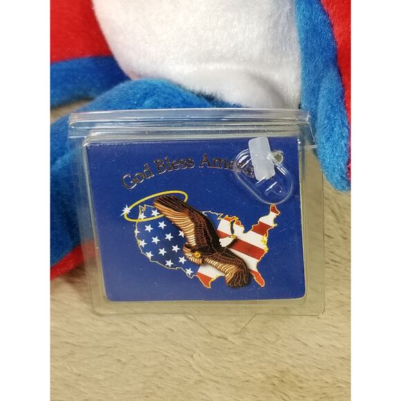 God Bless America Holy Bears 2001 Beanie Plush Patriotic 9" Red Blue White - Picture 5 of 12